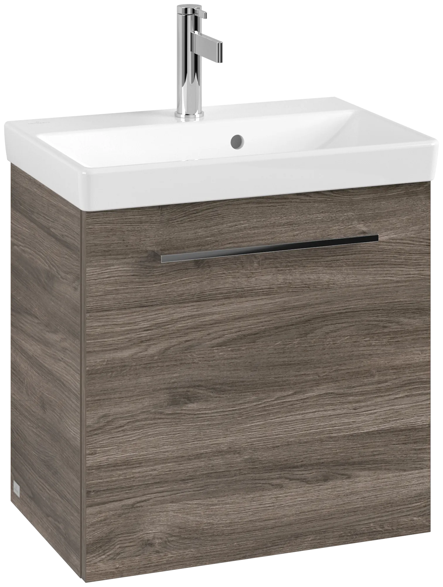 Villeroy & Boch Waschtischunterschrank mit Tür „Avento“ für Schrankwaschtisch 530 × 514 × 352 mm Stone Oak, Anschlag rechts, Soft Closing, 1 Tür