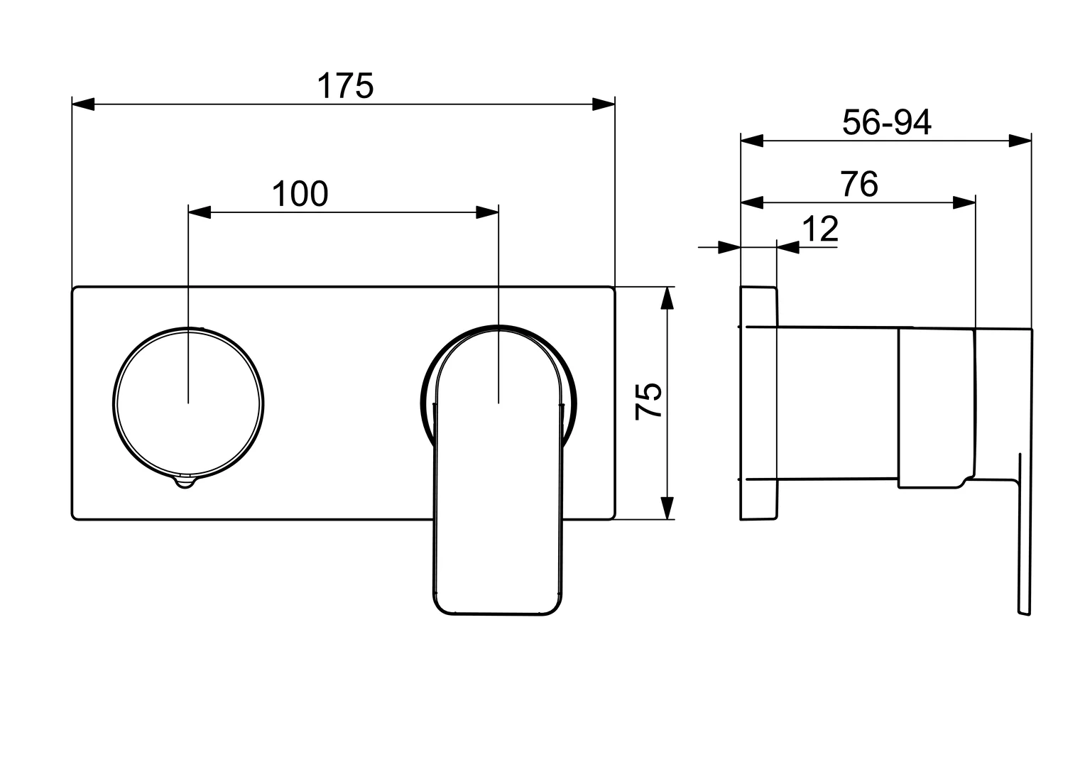 HansaSTELA Wannen- und Brausearmatur Einhebelmischer Fertigmontageset für Wanne/Brause HansaSTELA 4457 Rosette eckig Chrom