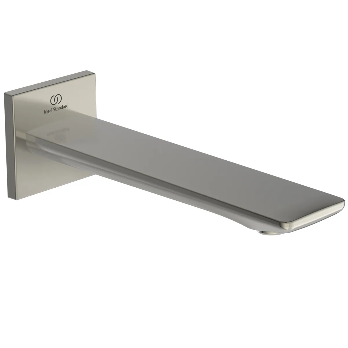 Ideal Standard Conca Wandauslaufventil, Ausladung 180 mm, eckige Rosette, Farbe Silver Storm