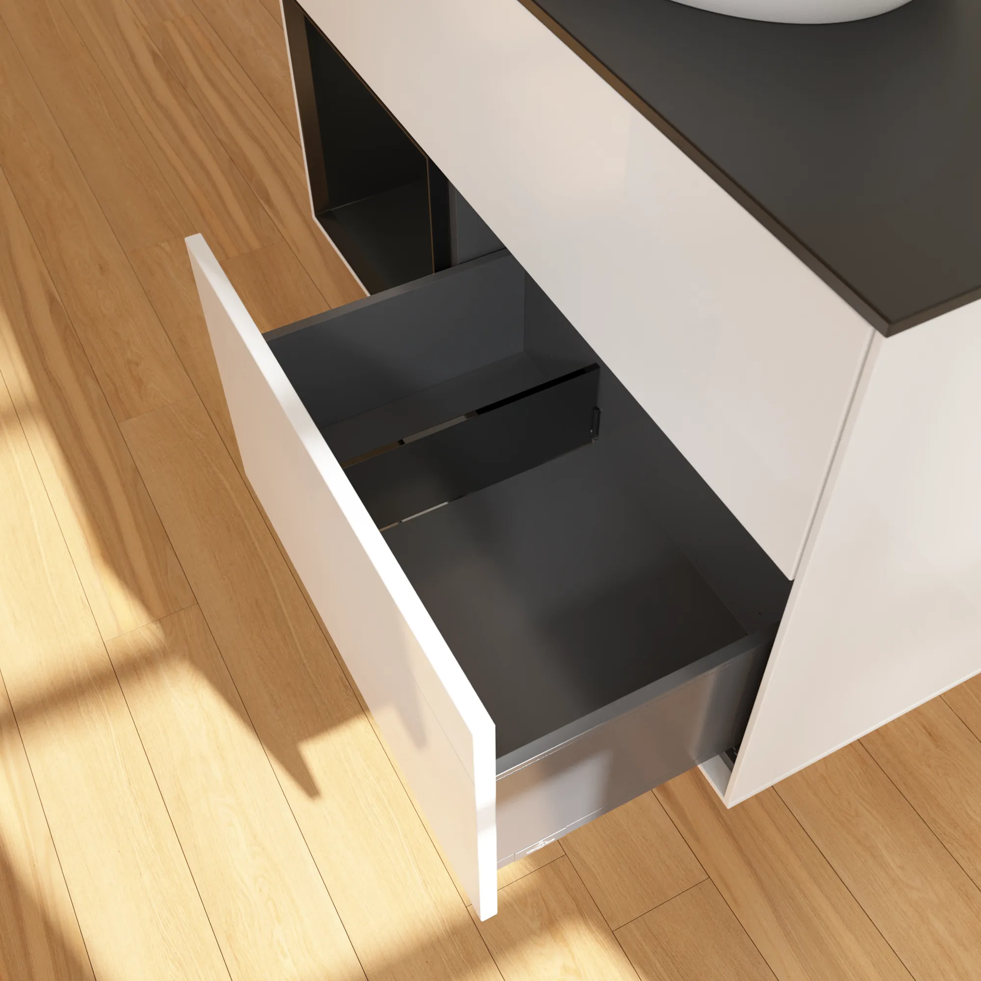 Villeroy & Boch Finion Waschbeckenunterschrank FA1 1000x603x501mm Glossy White Lacquer / Black Matt Villeroy & Boch Finion Waschbeckenunterschrank FA1 1000x603x501mm Glossy White Lacquer / Black Matt