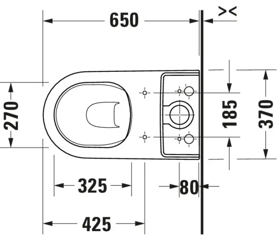 SWC Kombi D-Neo 650mmm, Weiß rimless, fürSPK, TS, Abgang Vario, HYG