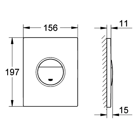 Grohe WC-Betätigungsplatte Nova Cosmopolitan 2-Mengen- und Start & Stopp-Betätigung 156 x 197 mm in satin graphite