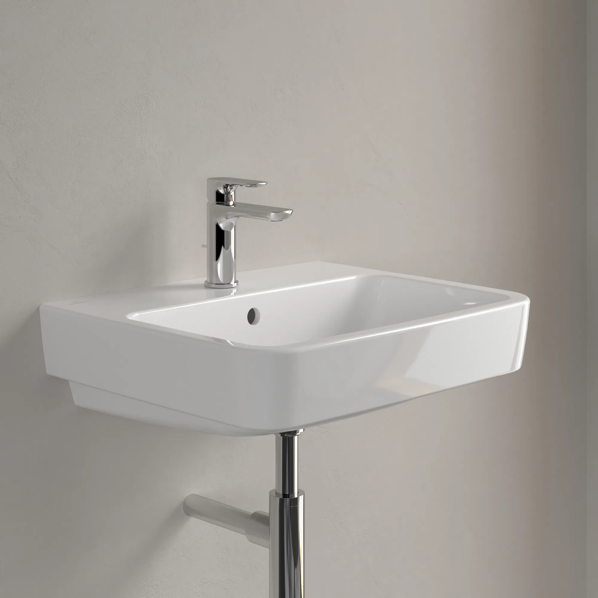 Villeroy & Boch Einbau-/Aufsatz Wandwaschtisch geschliffen „O.novo“ 550 × 460 × 175 mm, für Becken mittig, mit Hahnlochbohrung, Hahnlochposition mittig in Weiß Alpin Villeroy & Boch Einbau-/Aufsatz Wandwaschtisch geschliffen „O.novo“ 550 × 460 × 175 mm, für Becken mittig, mit Hahnlochbohrung, Hahnlochposition mittig in Weiß Alpin