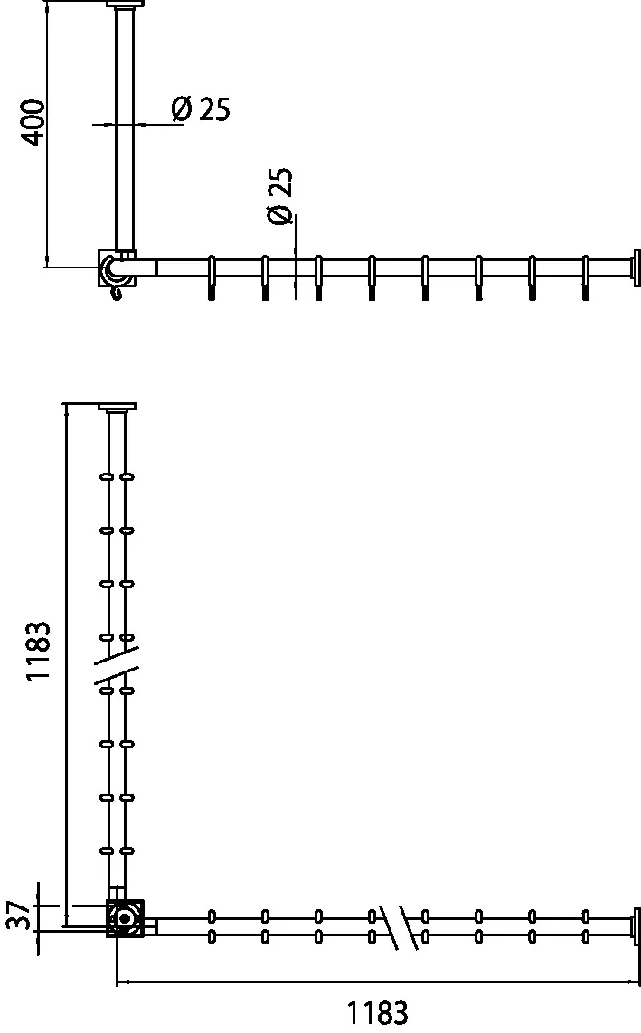 emco Duschvorhangstange „system 2“ 1200 mm in chrom