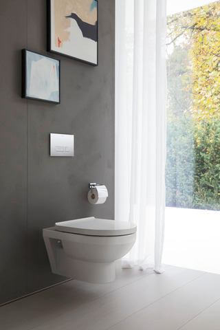 Duravit Wand-Tiefspül-WC inkl. WC-Sitz „No.1“ 37,3 × 54 × 39,3 cm, Befestigung sichtbar