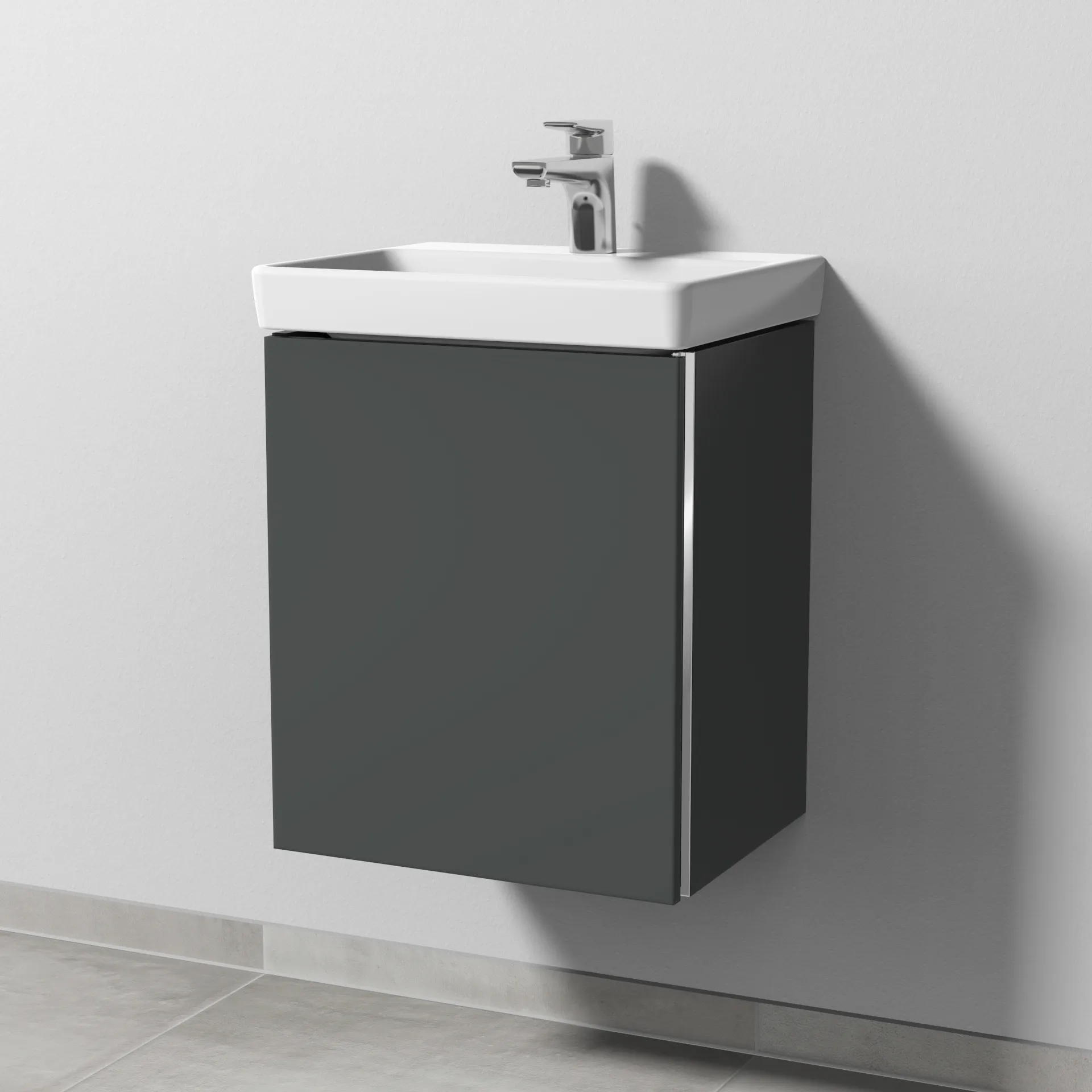 Sanipa Waschtischunterschrank „3way“ 430 × 510 × 352 mm in Anthrazit (matt), Anschlag links Sanipa Waschtischunterschrank „3way“ 430 × 510 × 352 mm in Anthrazit (matt), Anschlag links