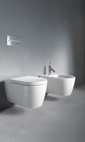 Duravit Wand-Tiefspül-WC inkl. WC-Sitz „ME by Starck“ 37,35 × 57 × 39,5 cm, Befestigung sichtbar Duravit Wand-Tiefspül-WC inkl. WC-Sitz „ME by Starck“ 37,35 × 57 × 39,5 cm, Befestigung sichtbar