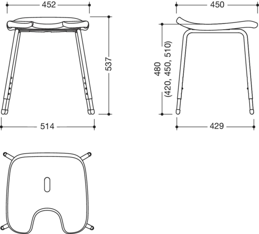 HEWI Hocker „Serie 802 LifeSystem“ 51,4 × 45 cm HEWI Hocker „Serie 802 LifeSystem“ 51,4 × 45 cm