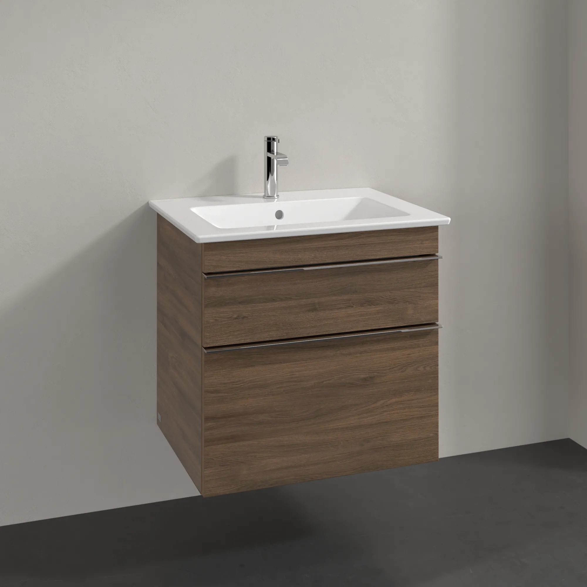 Villeroy & Boch Waschbeckenunterschrank Venticello, Arizona Oak, 603 x 590 x 502 mm, Eckig, SoftClosing, 1 Waschbecken, 2 Auszüge Villeroy & Boch Waschbeckenunterschrank Venticello, Arizona Oak, 603 x 590 x 502 mm, Eckig, SoftClosing, 1 Waschbecken, 2 Auszüge