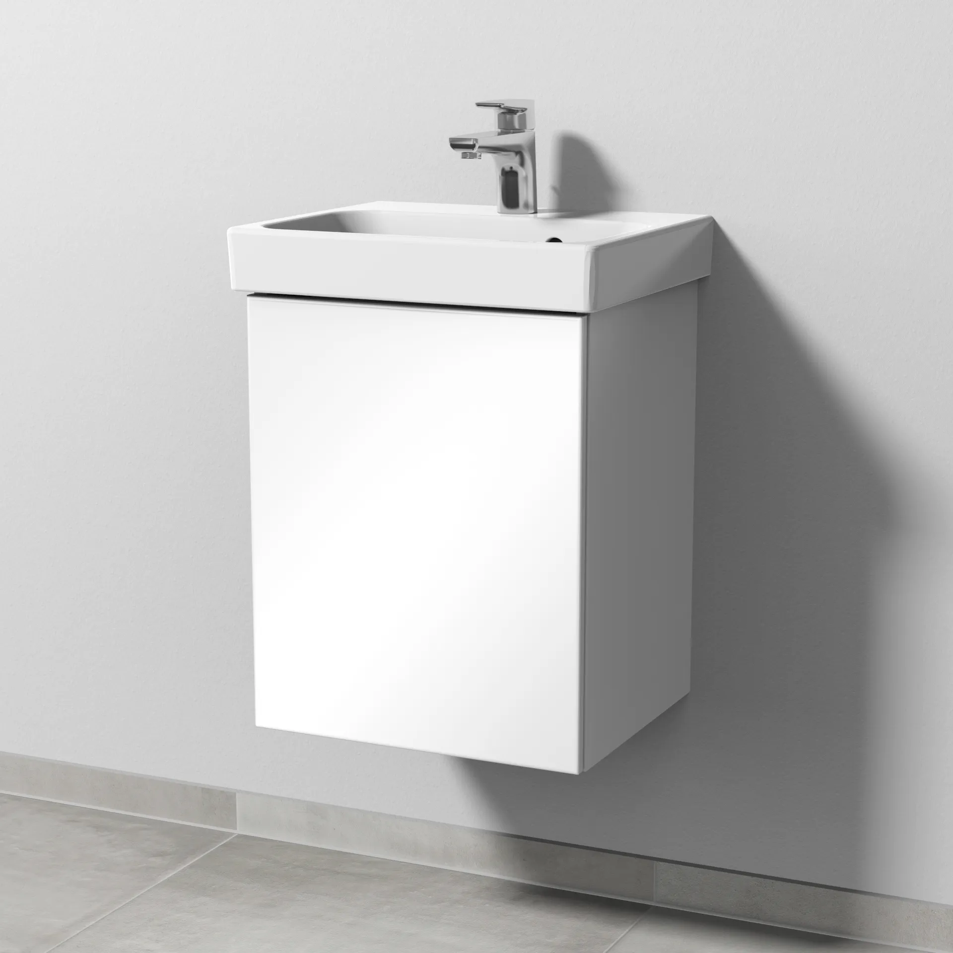 Sanipa Waschtischunterschrank „3way“ 410 × 517 × 353 mm in Weiß (glanz), Anschlag links