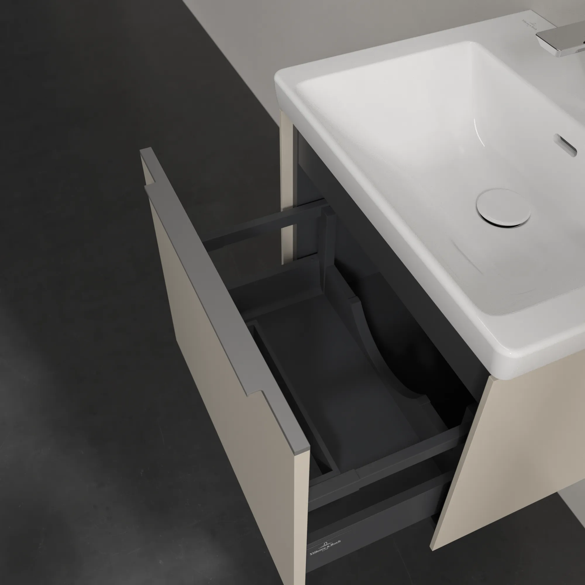 Villeroy & Boch Waschtischunterschrank „Subway 3.0“ für Schrankwaschtisch 523 × 429 × 448 mm Cashmere Grey, für Becken mittig Villeroy & Boch Waschtischunterschrank „Subway 3.0“ für Schrankwaschtisch 523 × 429 × 448 mm Cashmere Grey, für Becken mittig