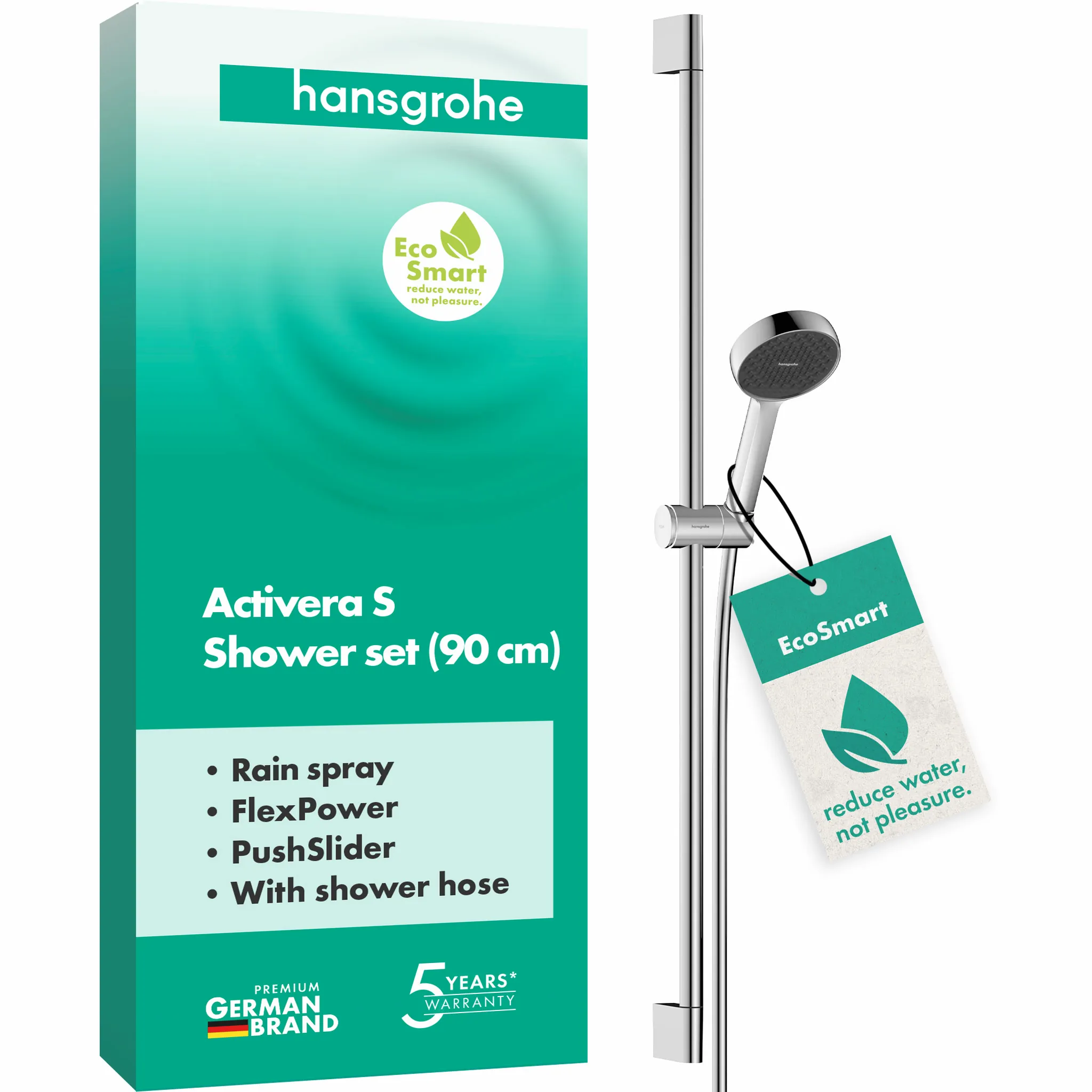 Activera S Brauseset 95 1jet EcoSmart mit Brausestange 90 cm, Chrom
