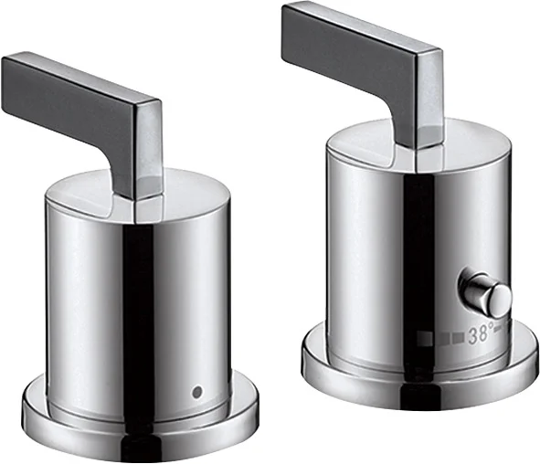 Hansgrohe AXOR Citterio 2-Loch Wannenrandarmatur mit Thermostat, Chrom, DN15, Wannenrandmontage