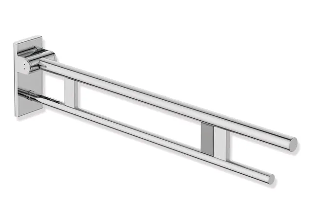 HEWI System 900 Mobiler Stützklappgriff Duo, Design A, Edelstahl, verchromt, Ausladung 900 mm, Funk-Spülauslösung, Ausführung rechts HEWI System 900 Mobiler Stützklappgriff Duo, Design A, Edelstahl, verchromt, Ausladung 900 mm, Funk-Spülauslösung, Ausführung rechts