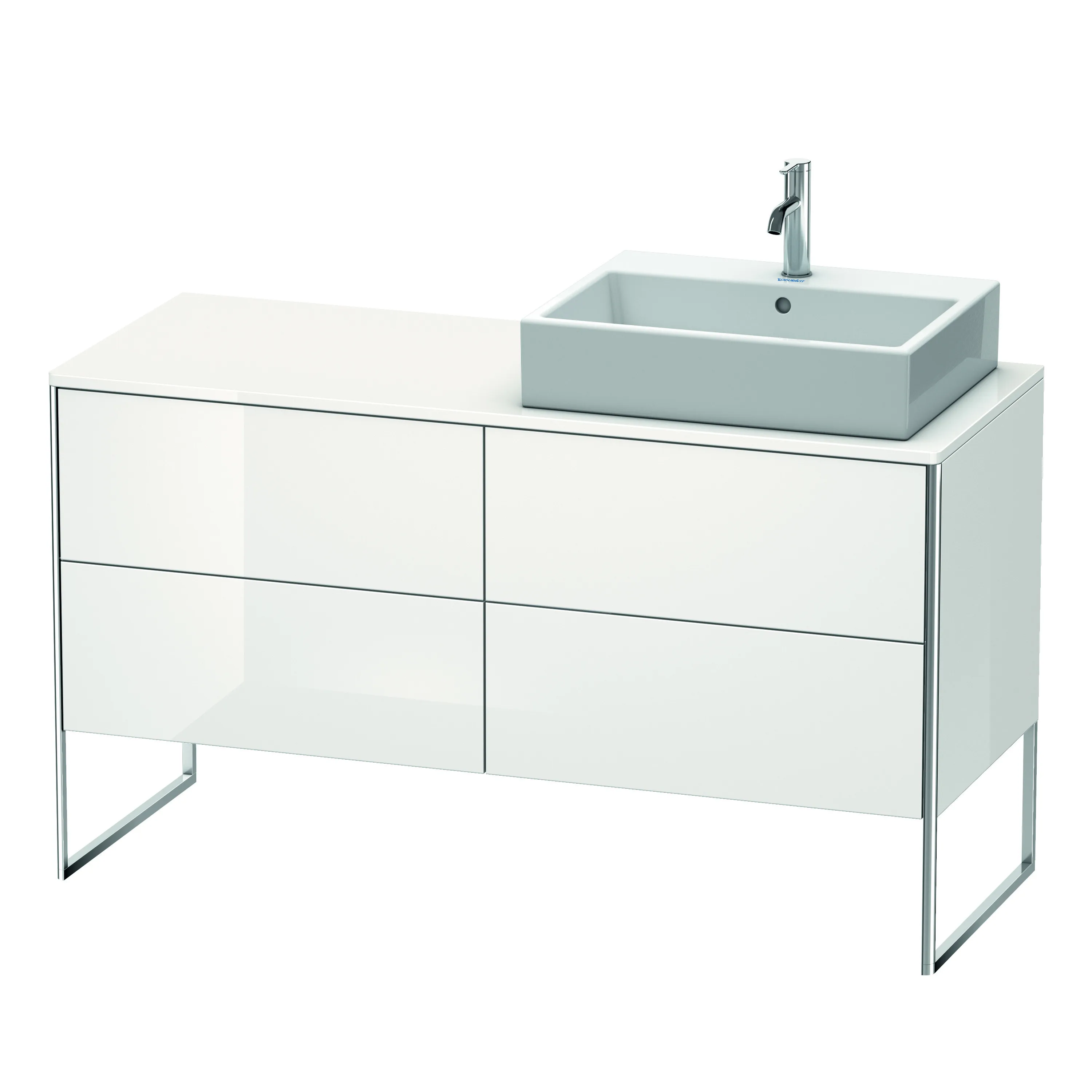 Duravit Waschtischunterschrank bodenstehend „XSquare“ 140 × 77,8 × 54,8 cm Weiß Hochglanz Duravit Waschtischunterschrank bodenstehend „XSquare“ 140 × 77,8 × 54,8 cm Weiß Hochglanz