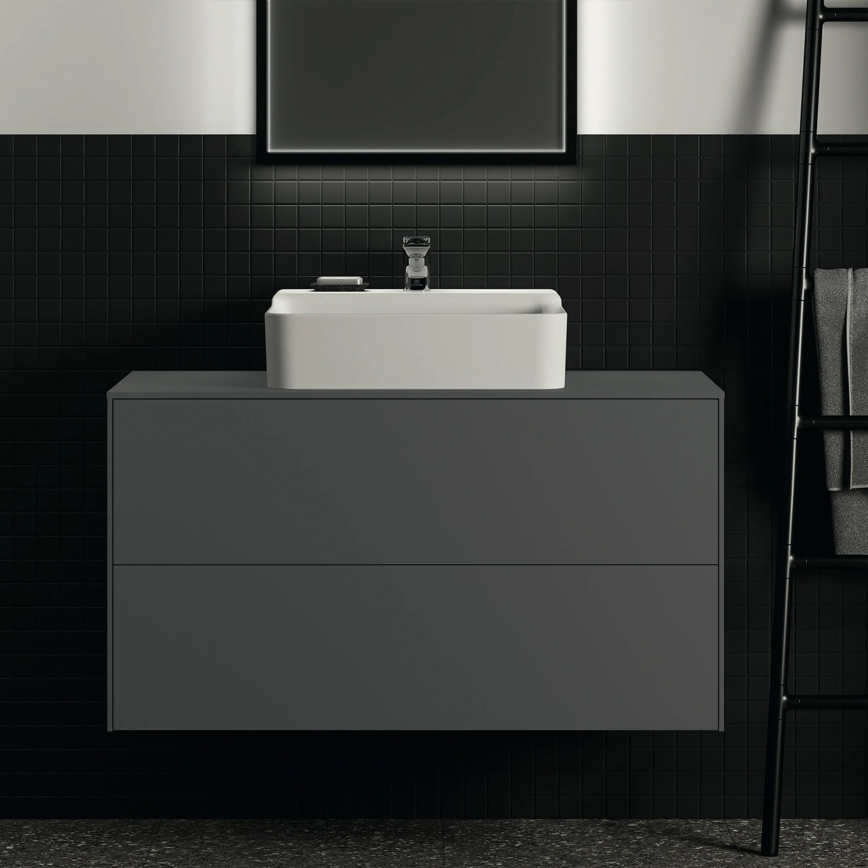 Ideal Standard Waschtischunterschrank Conca, 2 Auszüge, anthrazit
