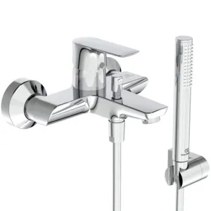 Badearmatur Aufputz Connect Air mit Handbrause-Set Ausladung 174mm Brushed Gold Badearmatur Aufputz Connect Air mit Handbrause-Set Ausladung 174mm Brushed Gold