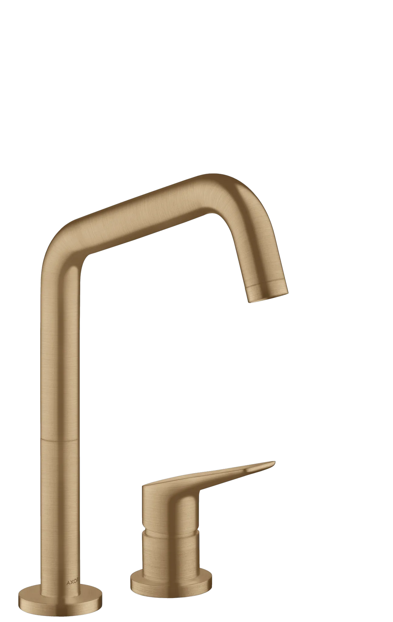 Hansgrohe AXOR Citterio M 2-Loch Einhebel-Küchenmischer BBR mit Schwenkauslauf, Brushed Bronze, ComfortZone 240, einstellbarer Schwenkbereich 110°, 150° oder 360°, Normalstrahl, Quick-Connect Schlauch, max. Durchflussmenge 11 l/min bei 3 bar, Keramikmisc