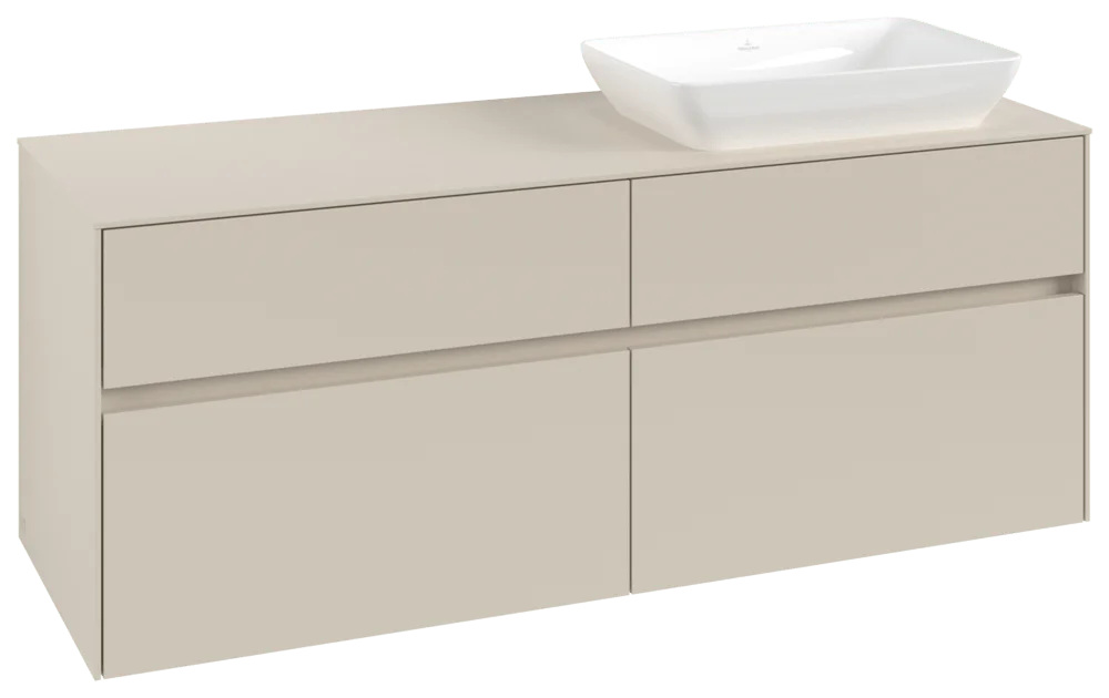 Villeroy & Boch Collaro Waschbeckenunterschrank C11800, 1400 x 548 x 500 mm, Cashmere Grey