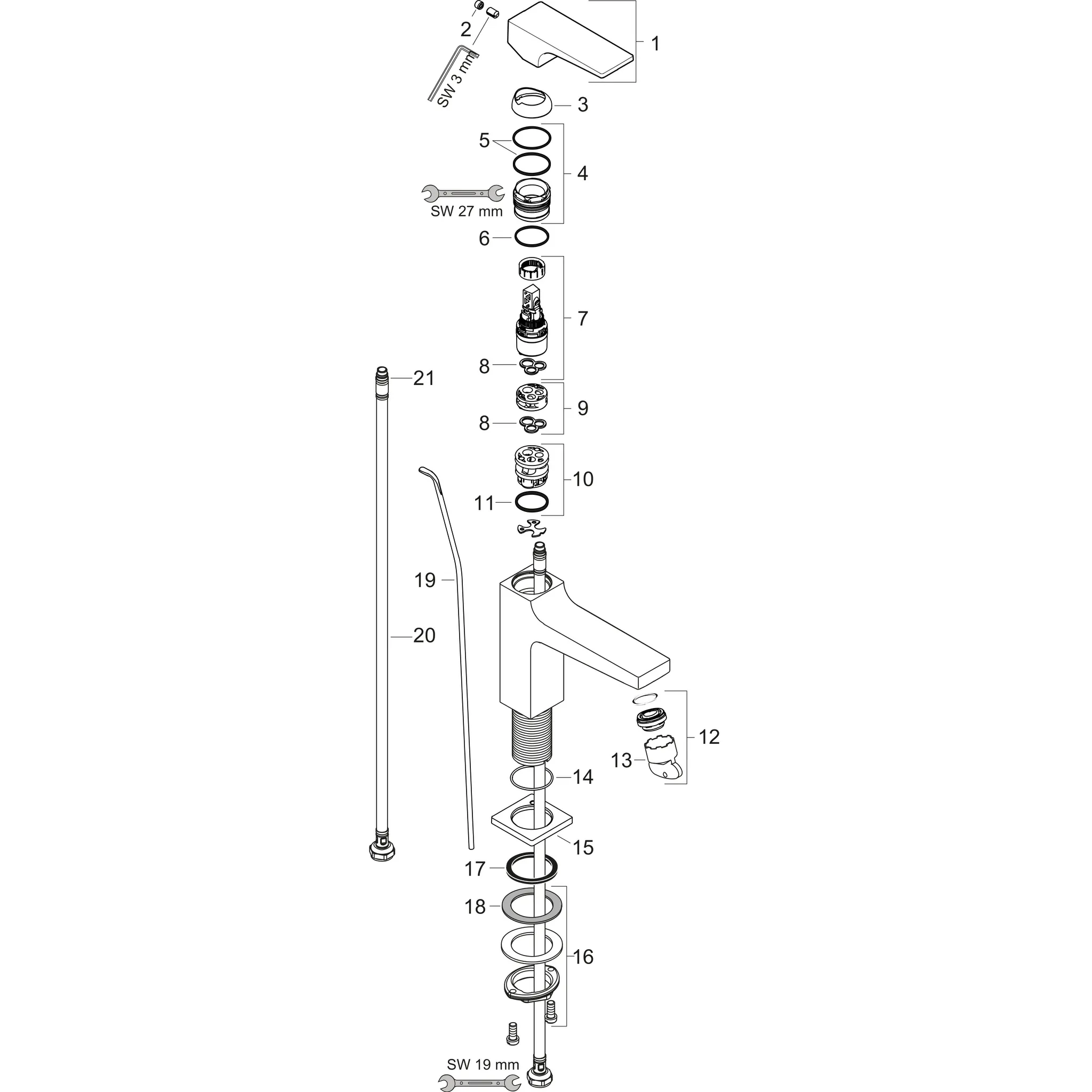 Hansgrohe Metropol Einhebel-Waschtischmischer 110 mit Hebelgriff und Zugstangen-Ablaufgarnitur, Chrom Hansgrohe Metropol Einhebel-Waschtischmischer 110 mit Hebelgriff und Zugstangen-Ablaufgarnitur, Chrom