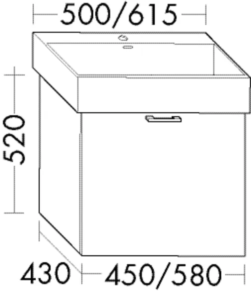 Waschtischunterschrank Sys30 von burgbad - 430x450x520 mm, 1 Auszug, 350 mm tief, PG1 Waschtischunterschrank Sys30 von burgbad - 430x450x520 mm, 1 Auszug, 350 mm tief, PG1