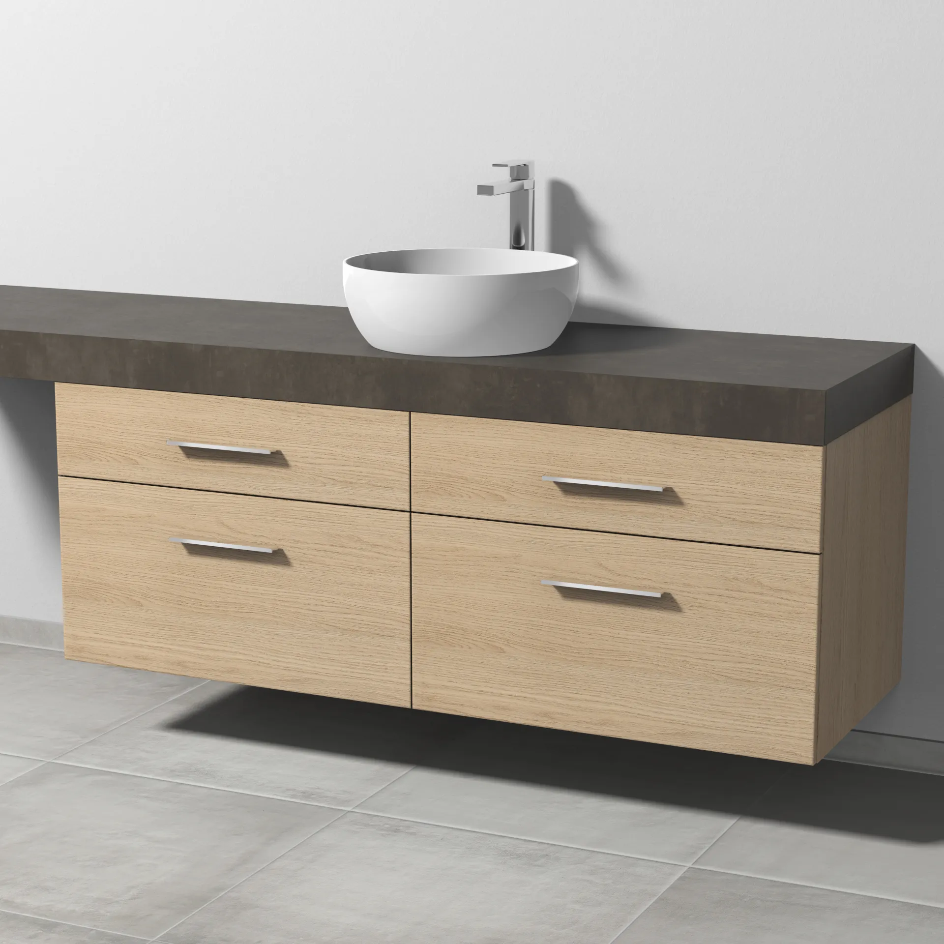 Sanipa Waschtischunterschrank „2morrow“ 1400 × 510 × 520 mm in Eiche Nordic