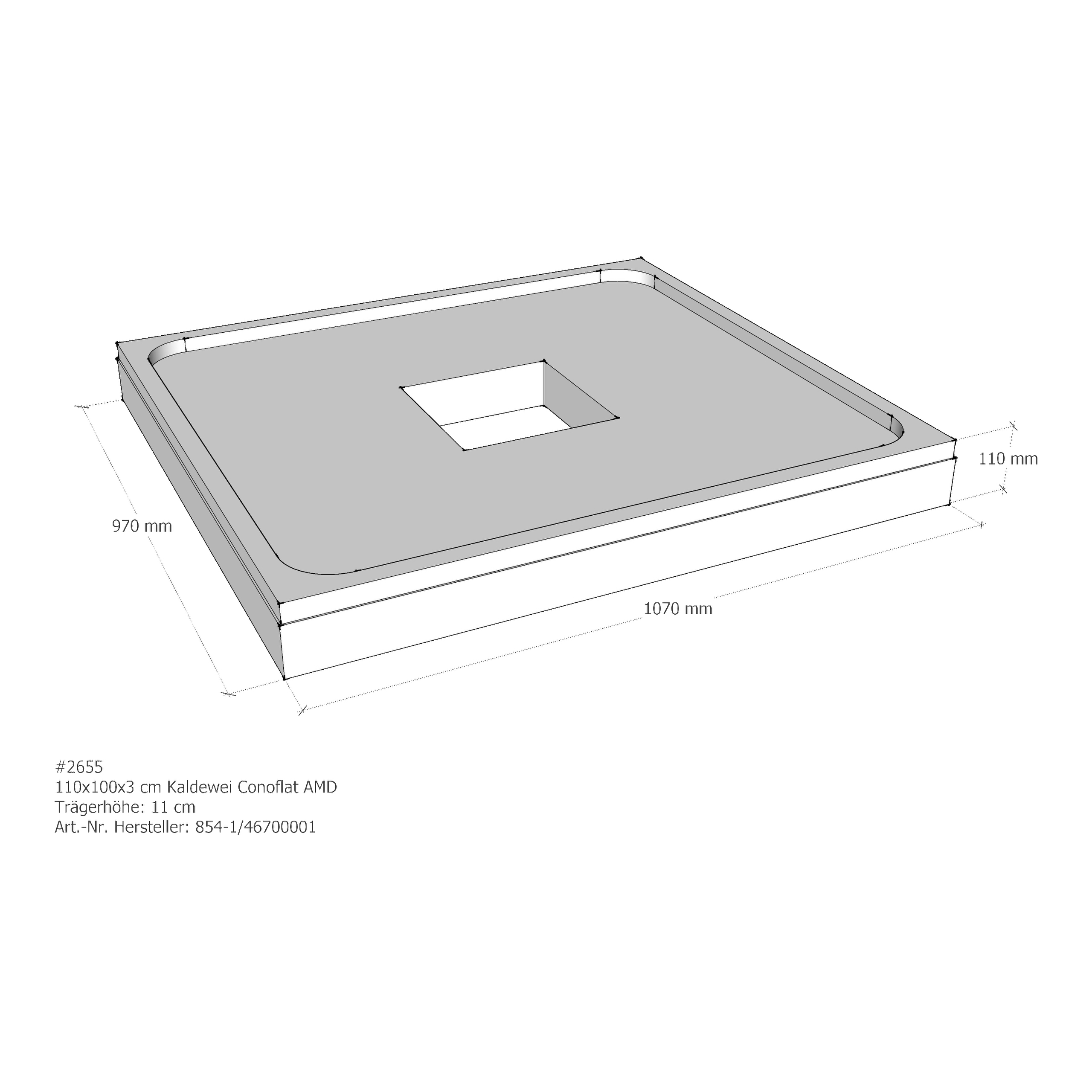 Duschwannenträger für Kaldewei Conoflat 110 × 100 × 2,3 cm Breite: 100 cm / Länge: 110 cm Duschwannenträger für Kaldewei Conoflat 110 × 100 × 2,3 cm Breite: 100 cm / Länge: 110 cm