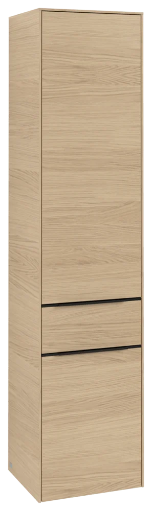 Villeroy & Boch Subway 3.0 Hochschrank, eckig, Nordic Oak, 400 x 1710 mm, 2 Türen, 1 Auszug, SoftClosing, Wandmontage