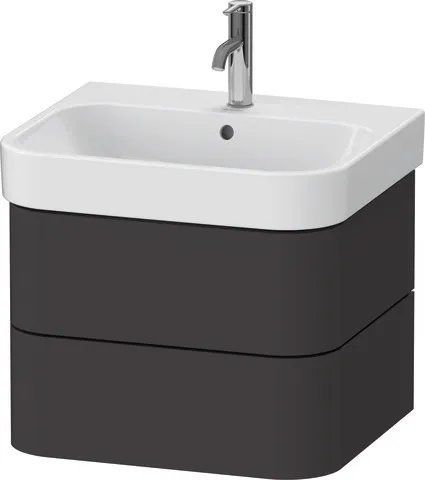 Duravit Waschtischunterschrank wandhängend „Happy D.2 Plus“ 57,5 × 41,5 × 49 cm Graphit Supermatt