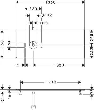 Hansgrohe Xelu Q Konsole 1360⁄550 links, Weiß Hochglanz Hansgrohe Xelu Q Konsole 1360⁄550 links, Weiß Hochglanz