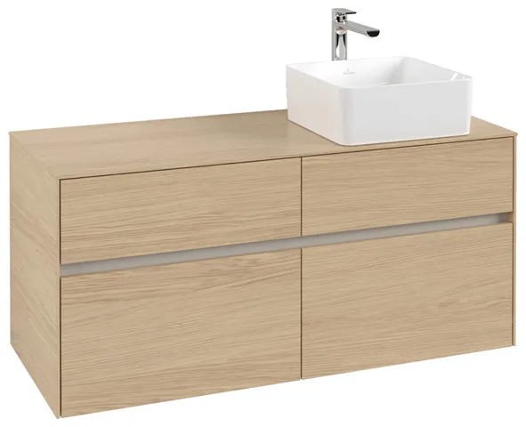 Villeroy & Boch Waschtischunterschrank „Collaro“ 1200 × 548 × 500 mm Nordic Oak, ohne Beleuchtung, für Becken rechts