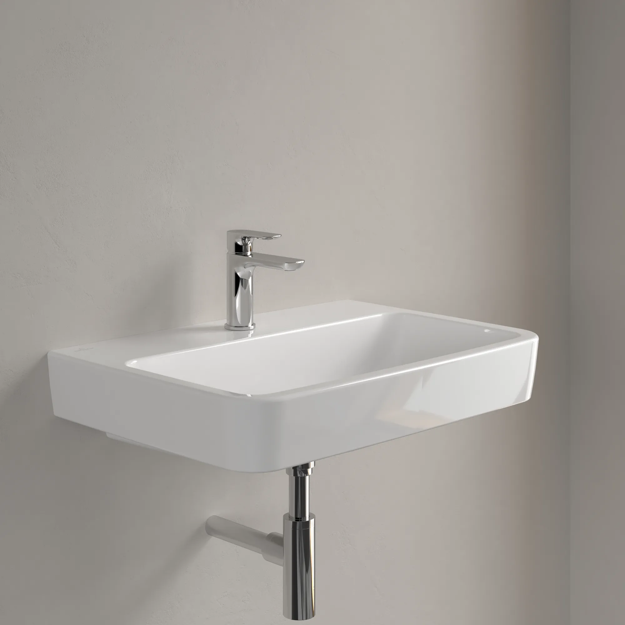 Villeroy & Boch Einbau-/Aufsatz Wandwaschtisch geschliffen „O.novo“ 650 × 460 × 175 mm, für Becken mittig, mit Hahnlochbohrung, Hahnlochposition mittig in Weiß Alpin Villeroy & Boch Einbau-/Aufsatz Wandwaschtisch geschliffen „O.novo“ 650 × 460 × 175 mm, für Becken mittig, mit Hahnlochbohrung, Hahnlochposition mittig in Weiß Alpin