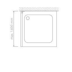 HSK rahmenlose Seitenwand AP.201 -AP.204 „Atelier Plan Pur“ Glas Klar hell,