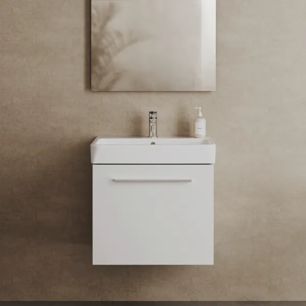 Ideal Standard Waschtischunterschrank i.life A 1 Auszug, weiß matt, 530x400x440 mm, wandhängend Ideal Standard Waschtischunterschrank i.life A 1 Auszug, weiß matt, 530x400x440 mm, wandhängend