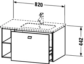 Duravit Waschtischunterschrank wandhängend „Brioso“ 82 × 44,2 × 47,9 cm in Taupe Matt