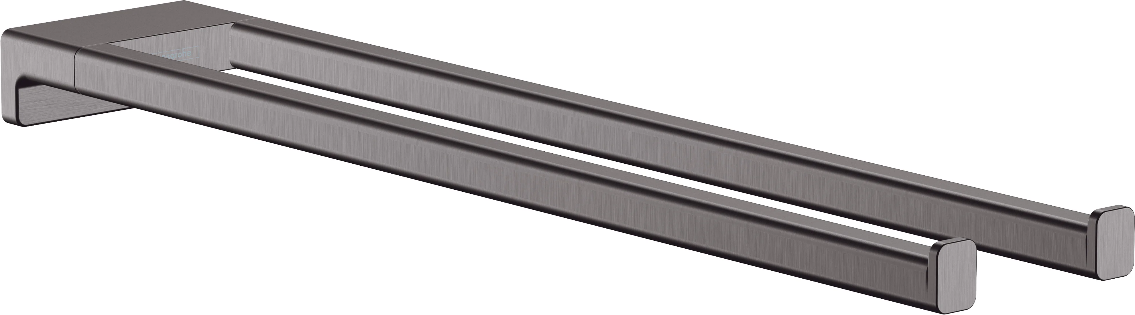 Hansgrohe AddStoris Q Handtuchhalter zweiarmig, Brushed Black Chrome, 445 mm, Wandmontage mit verdeckter Befestigung