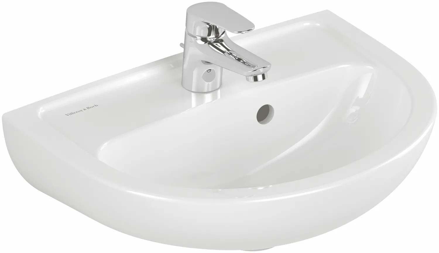 Villeroy & Boch Waschbecken „Newo“ 450 × 340 × 150 mm, Hahnlochposition mittig in Weiß Alpin Villeroy & Boch Waschbecken „Newo“ 450 × 340 × 150 mm, Hahnlochposition mittig in Weiß Alpin