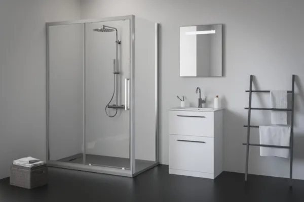Ideal Standard Rechteck-Brausewanne Ultra Flat S i.life, 1400x800 mm, Quarzgrau, 33 mm Höhe, Bodenebener Einbau möglich