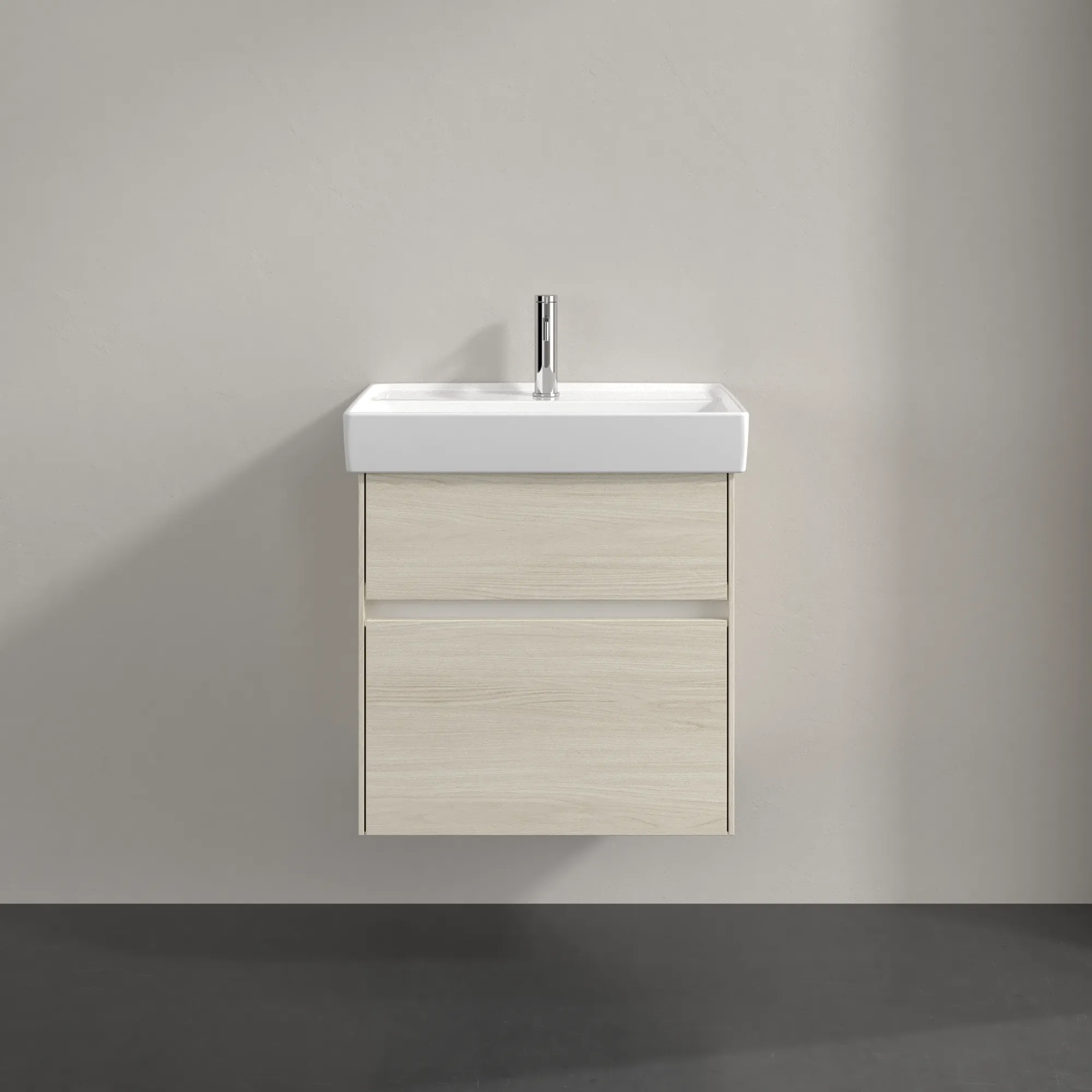 Villeroy & Boch Waschtischunterschrank „Collaro“ 554 × 546 × 444 mm White Oak, für Becken mittig, ohne Beleuchtung Villeroy & Boch Waschtischunterschrank „Collaro“ 554 × 546 × 444 mm White Oak, für Becken mittig, ohne Beleuchtung