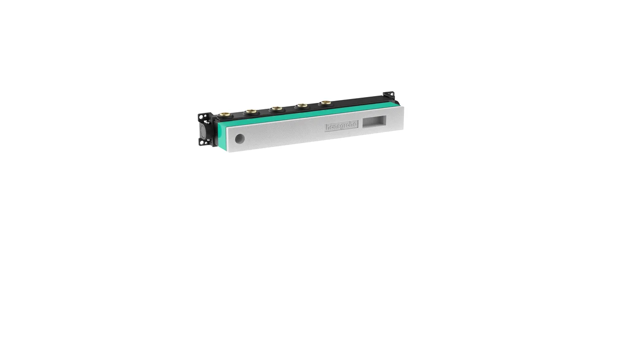 Hansgrohe RainSelect Grundkörper für 3 Verbraucher – schallentkoppelt, horizontal montierbar, DN15/DN20, Rp ¾, Einbautiefe 92–120 mm