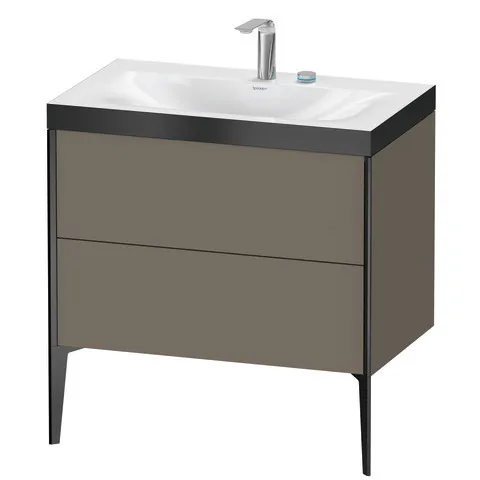 Duravit Waschtischunterschrank bodenstehend „XViu“ 80 × 61 × 48 cm in Flannel Grey Seidenmatt