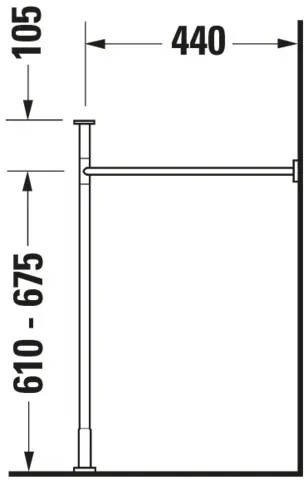 Duravit Metallkonsole Vero, Chrom Poliert, höhenverstellbar, 440x1200x715-780 mm Duravit Metallkonsole Vero, Chrom Poliert, höhenverstellbar, 440x1200x715-780 mm
