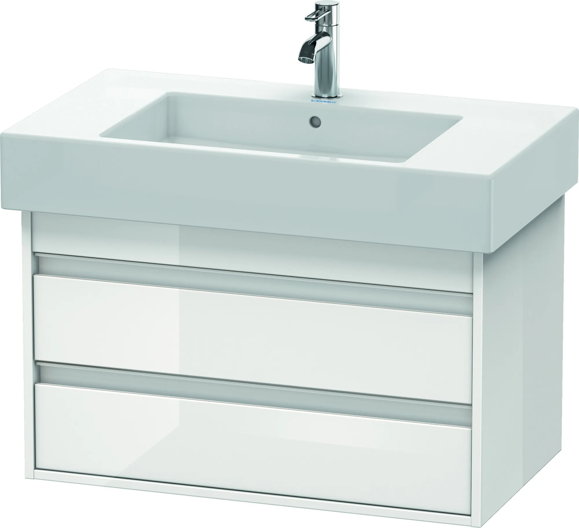 Duravit Waschtischunterschrank wandhängend „Ketho“ 80 × 48 × 45,5 cm Weiß Hochglanz Duravit Waschtischunterschrank wandhängend „Ketho“ 80 × 48 × 45,5 cm Weiß Hochglanz
