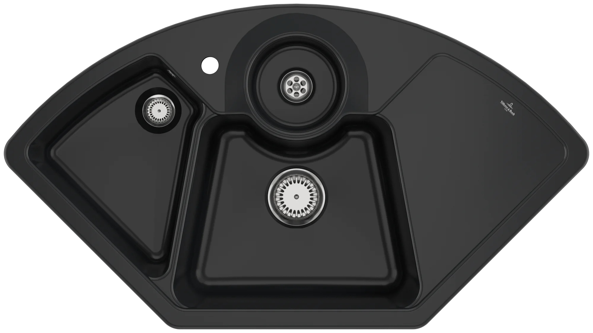 Villeroy & Boch Eckspüle Solo Eck 670801, 1075x600mm, Pure Black