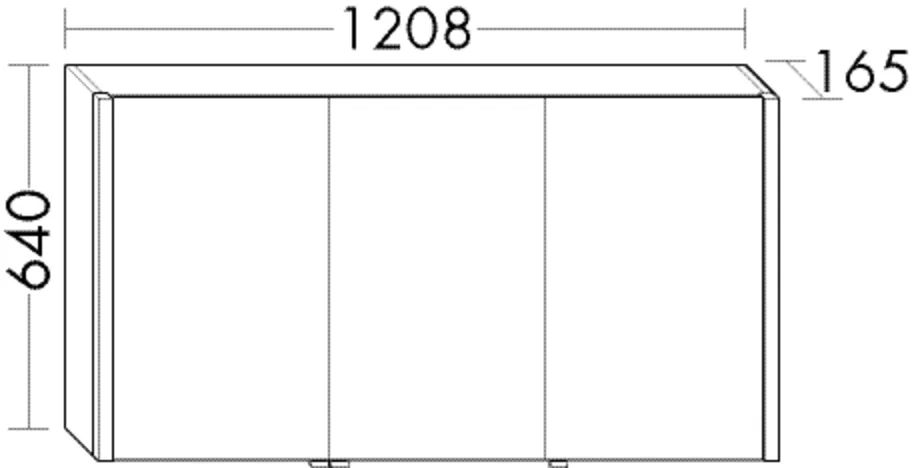 Spiegelschrank bel von burgbad - Anthrazitgrau, 1208 mm breit, 640 mm hoch, 165 mm tief Spiegelschrank bel von burgbad - Anthrazitgrau, 1208 mm breit, 640 mm hoch, 165 mm tief