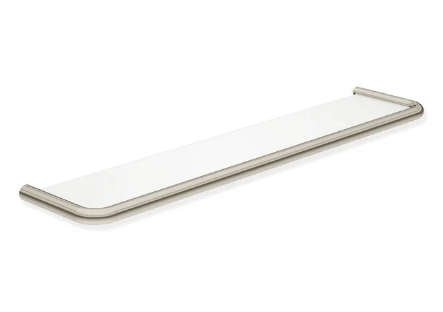 HEWI Ablage Serie 480, PVD-beschichtet, Nickel glänzend, 618 mm breit, 134 mm tief, Achsmaß 600 mm