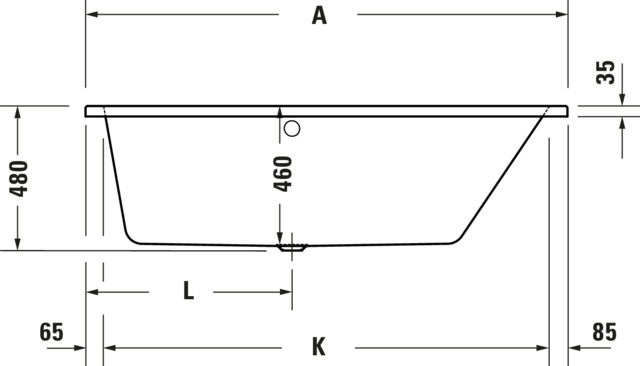 Duravit Whirlwanne „No.1“ trapez 150 × 80 cm, rechts 