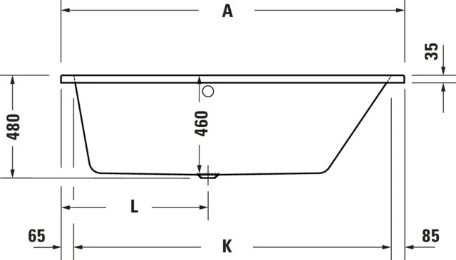 Duravit Whirlwanne „No.1“ trapez 150 × 80 cm, rechts