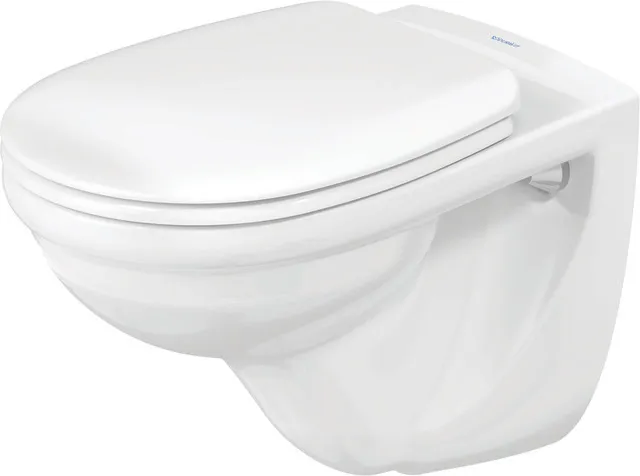 Wand-Tiefspül-WC „D-Code“ 35,5 × 38,5 × 56 cm mit HygieneGlaze, mit Spülrand