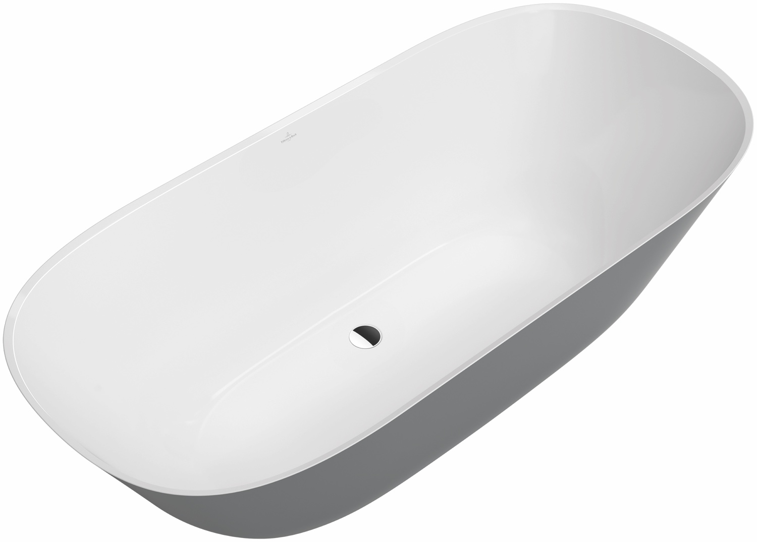 Villeroy & Boch Badewanne „Theano“ freistehend oval 175 × 80 cm, Mittelablauf